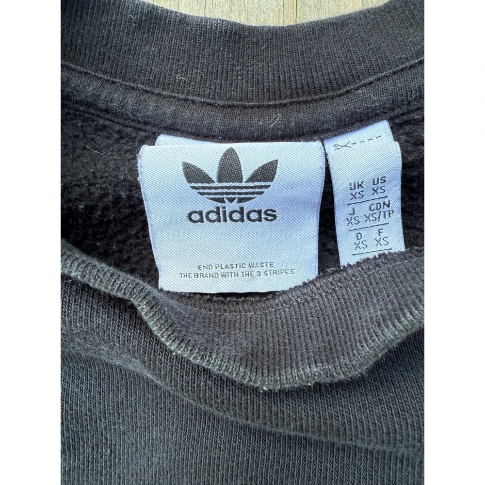Adidas Esssntials Trefoil Black‎ Crew Neck Sweatshirt Mens Size XS Pullover